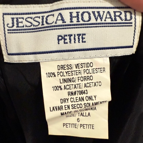 VTG Jessica Howard Black Slip Dress Spaghetti Strap High Low Removable Flower 🖤 - Picture 6 of 6